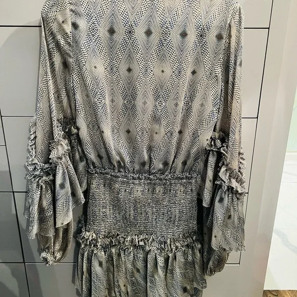 SILK RUCHED WAIST MINI ALEXIS DRESS